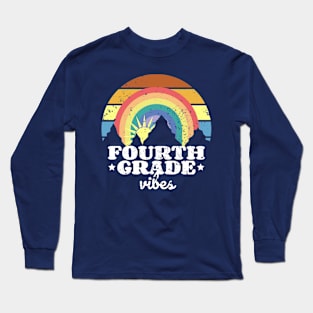 Fourth Grade vibes Vintage Rainbow 4th grade Long Sleeve T-Shirt